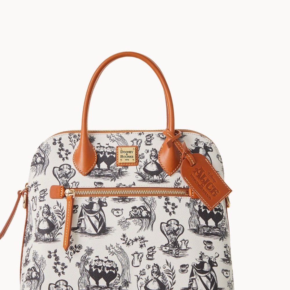 Dooney & Bourke Alice in Wonderland Black and Tan Satchel
